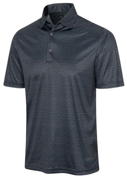 Greg Norman ML75 Recycled Microlux Fin Stripe Men's Black Shirt