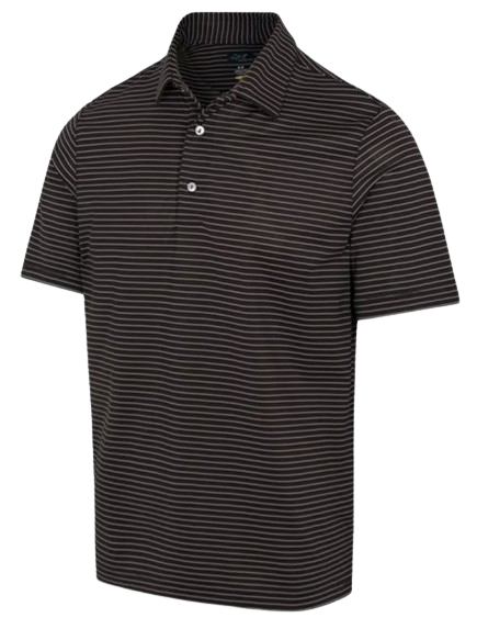 Greg Norman Freedom Micro Pique Feeder Stripe Men's Black Shirt