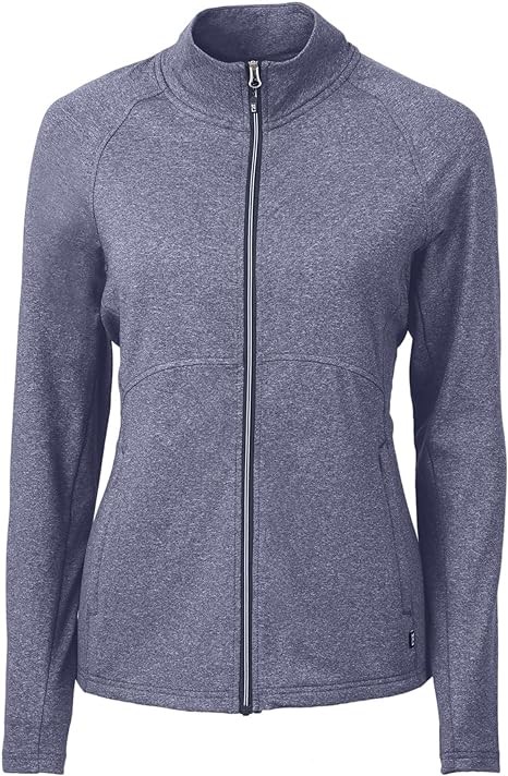 Cutter and Buck Adapt Eco Heather Zip Ladies Navy Pullover