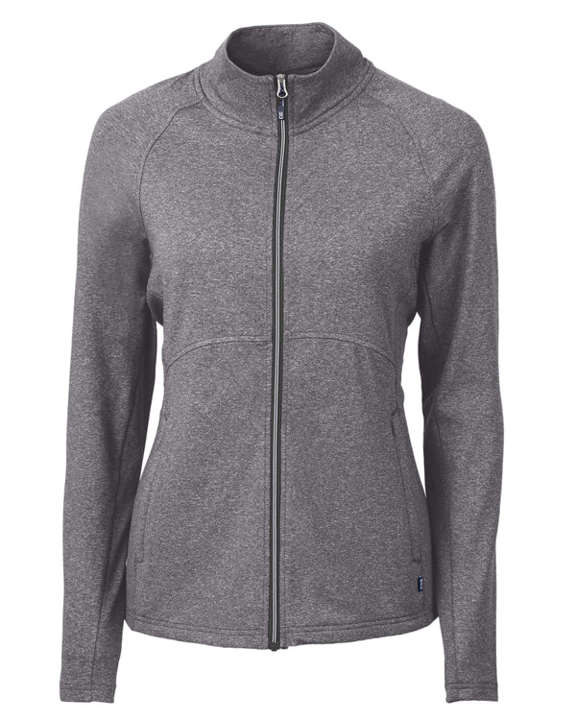 Cutter and Buck Adapt Eco Heather Full Zip Ladies Black Pullover 