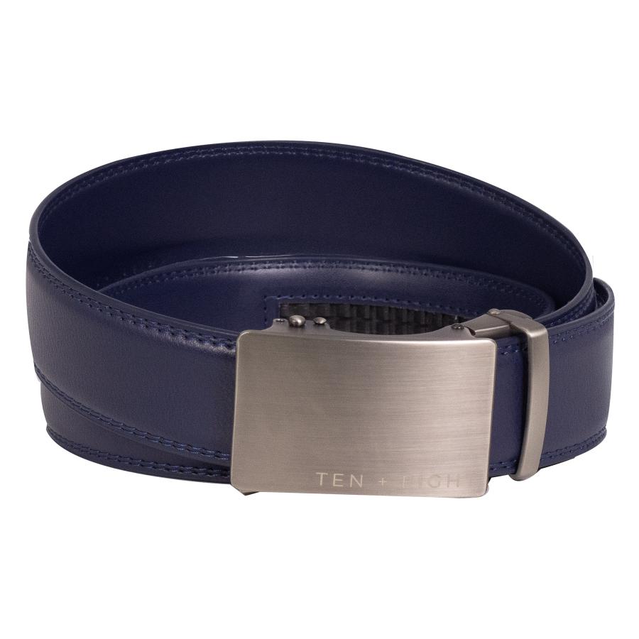 10&8 Navy Leather Belt