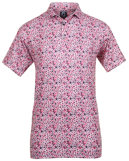 FootJoy Primrose Print Lisle Men's Navy Shirt