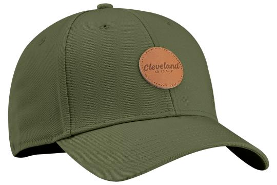 Cleveland Leather Patch Men's Olive Cap