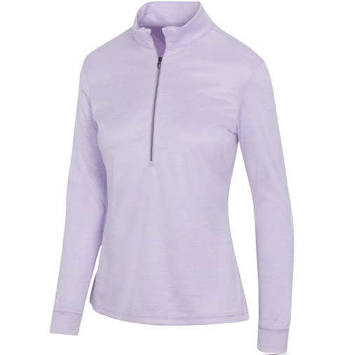 Greg Norman Clubhouse Half Zip Mock Ladies Lavender Mist Heather Pullover