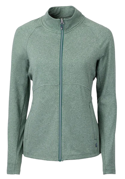 Cutter and Buck Adapt Eco Zip Ladies Polish Heather Hunter Pullover