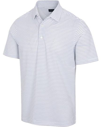 Greg Norman Freedom Micro Pique Feeder Stripe Men's White Shirt