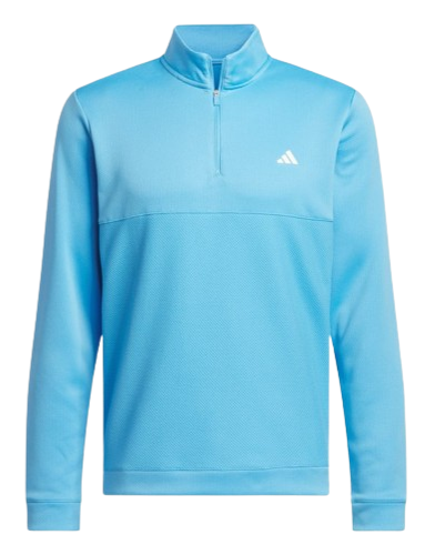 adidas Textured Quarter Zip Men's Blue Pullover