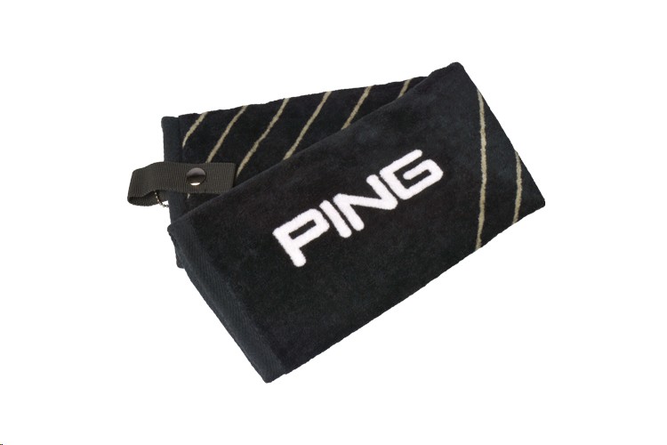 Ping Tri-Fold Stripe Black Towel