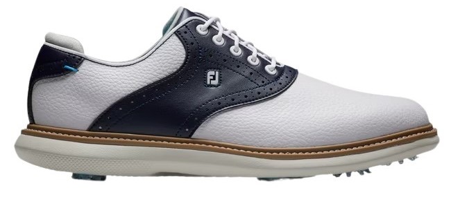  FootJoy Traditions SL Plain Toe Saddle Men's White/ Navy Shoes 