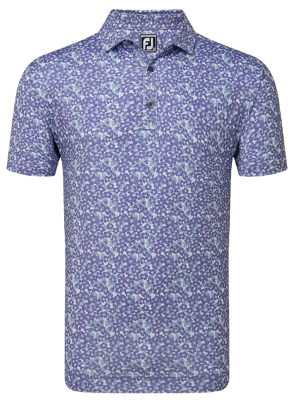  FootJoy Primrose Print Lisle Men's Thistle/Storm Shirt