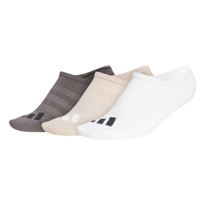 adidas 3 Pack Ladies No Show Multicolour Socks