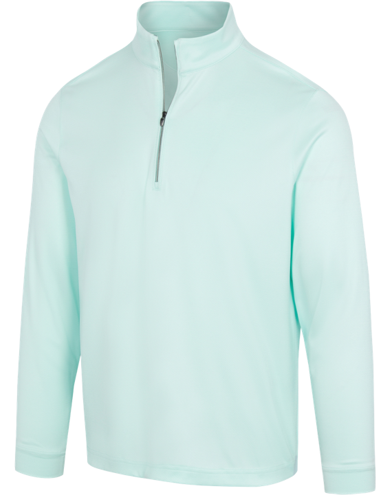 Greg Norman Clubhouse Quarter Zip Men's Aqua Water Heather Pullover